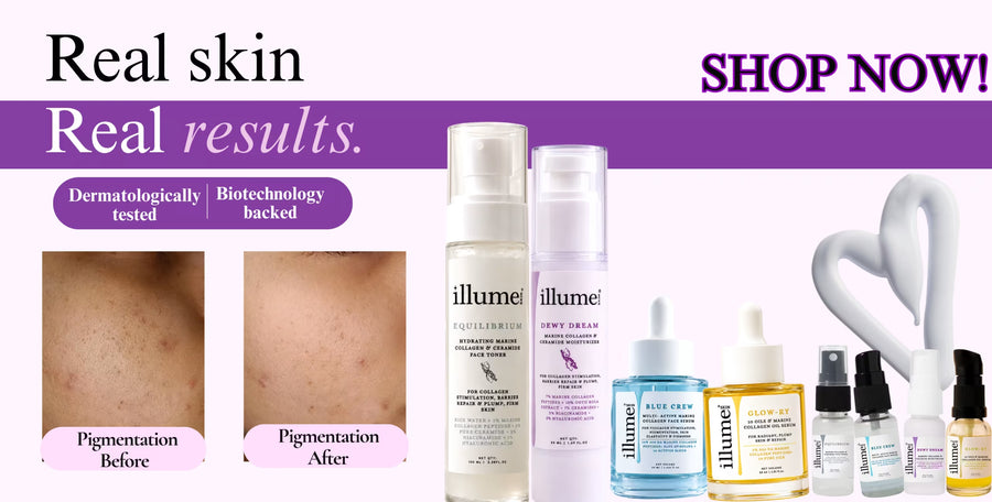 Real skin real results - ILLUME SKIN dermatologically tested collagen skincare