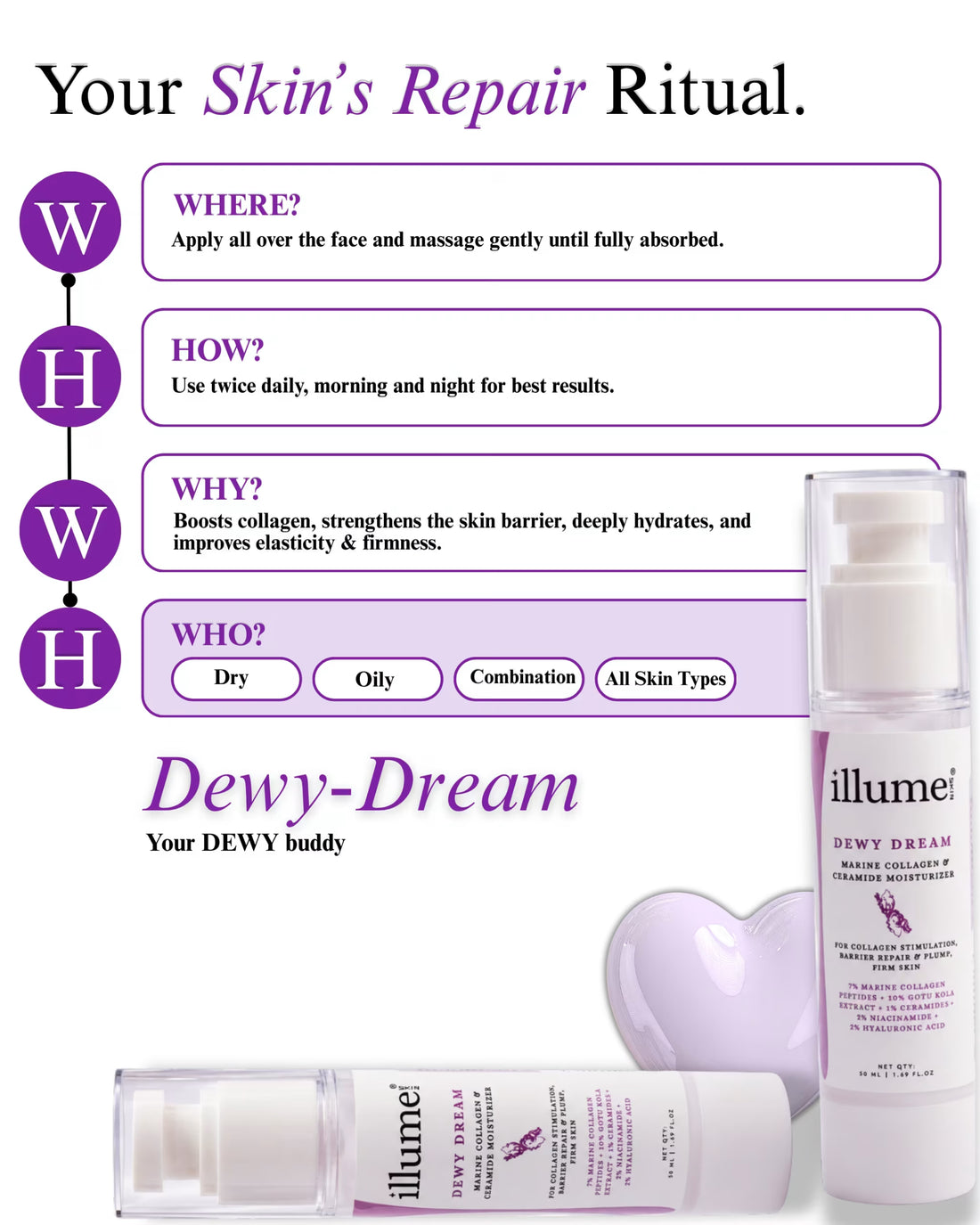 Dewy Dream 7% Collagen & Ceramide Face Moisturiser 50 ml - view 7