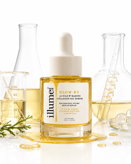 2% Collagen Oil Serum for Face | 10 pure oils | Glow-ry | 30 ml | Dermatologically Tested | Overnight Glow