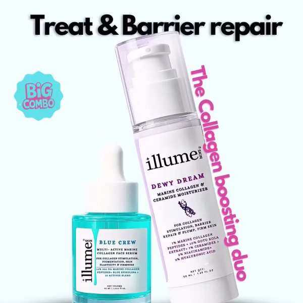 Collagen boosting duos- Blue crew face serum and Dewy dream moisturizer